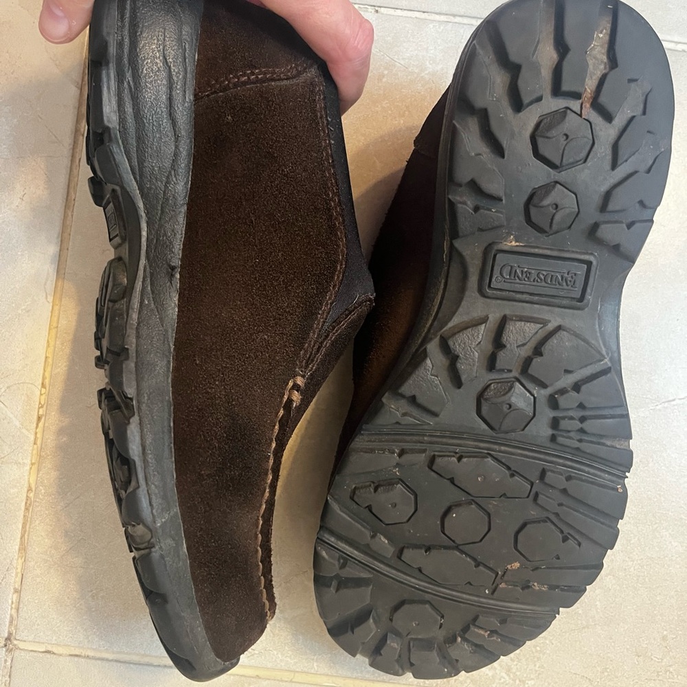 Lands End Dark Brown Suede Loafers